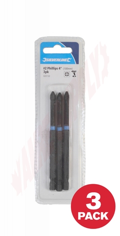 Photo 1 of 820150 : Silverline Impact Driver Bit, #2 Phillips, 4, 3/Pack