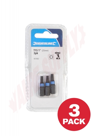 Photo 1 of 407883 : Silverline Impact Driver Bit, T15, 1, 3/Pack