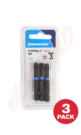 Photo 1 of 519686 : Silverline Impact Driver Bit, #3 Phillips, 2, 3/Pack