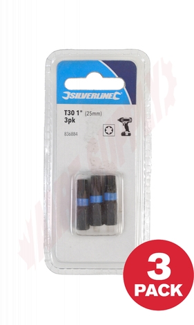 Photo 1 of 836884 : Silverline Impact Driver Bit, T30, 1, 3/Pack