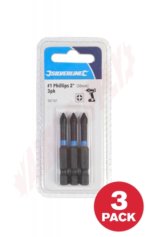 Photo 1 of 987787 : Silverline Impact Driver Bit, #1 Phillips, 2, 3/Pack