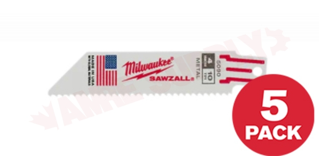 Photo 1 of 48-00-5092 : Milwaukee 5-Pack Super Sawzall Standard Metal Blades, 6, 10TPI