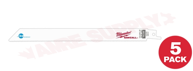 Photo 1 of 48-00-4188 : Milwaukee 5-Pack Ice Hardened Sawzall Blades, 9 18TPI