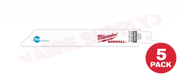 Photo 1 of 48-00-4184 : Milwaukee 5-Pack Ice Hardened Sawzall Blades, 6 18TPI