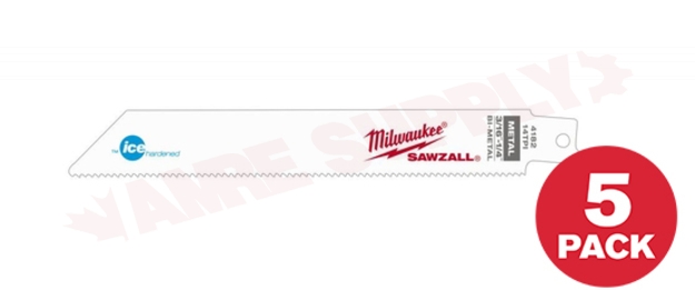 Photo 1 of 48-00-4182 : Milwaukee 5-Pack Ice Hardened Sawzall Blades, 6 14TPI