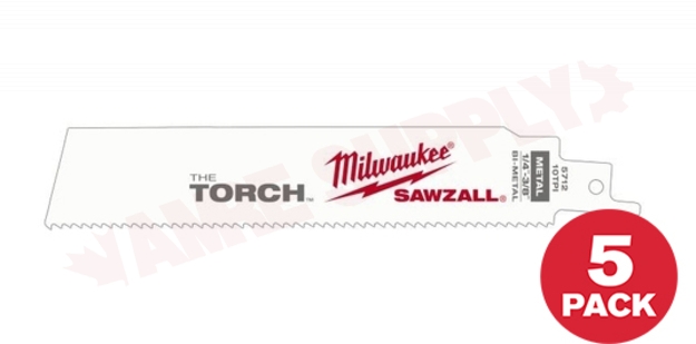 Photo 1 of 48-00-5713 : Milwaukee 5-Pack The Torch Sawzall Blade, 9 10TPI