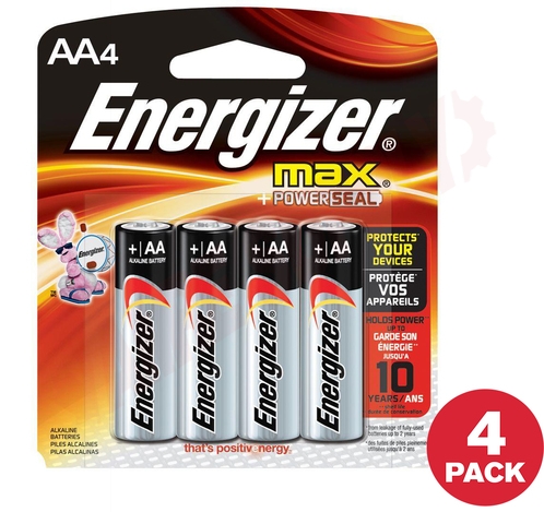 Photo 1 of E91BP-4 : Energizer MAX Alkaline AA Batteries, 4/Pack