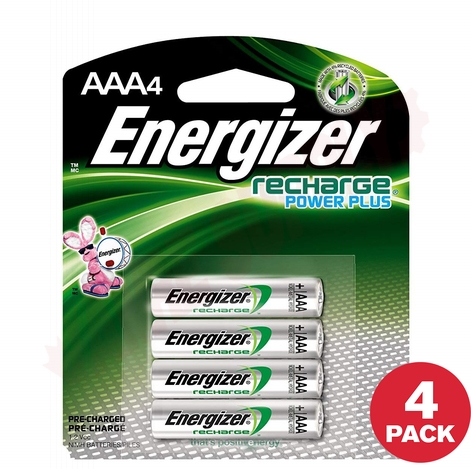 Photo 1 of NH12BP-4 : Energizer Recharge Power Plus Rechargeable AAA Batteries, 4/Pack