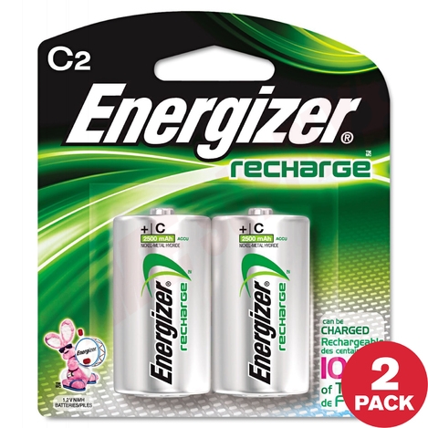 Photo 1 of NH35BP-2 : Energizer Recharge Rechargeable C Batteries, 2/Pack