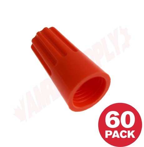 Photo 1 of P-WC-ORANGE : WiringPro 22-14 Twist-On Wire Connector, Orange, Thermoplastic, 60/Package
