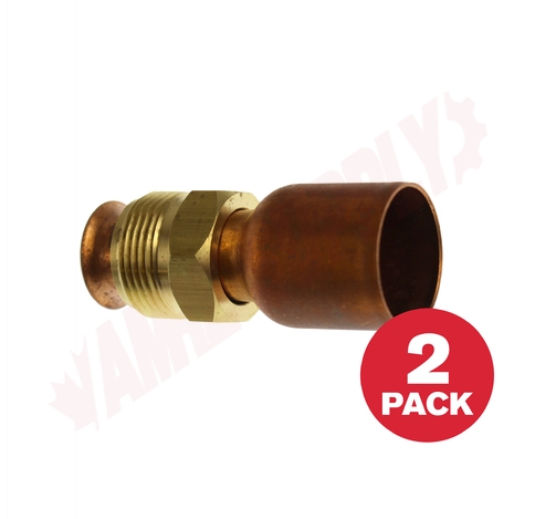 Photo 1 of 272708B : Honeywell Home 272708B Fittings, 1/2 Flare x 3/4 Sweat, for use with Zone Valves, 2/pack