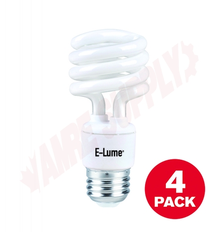 Photo 1 of 61022 : 13W T2 Spiral CFL Bulb, 4/Pack