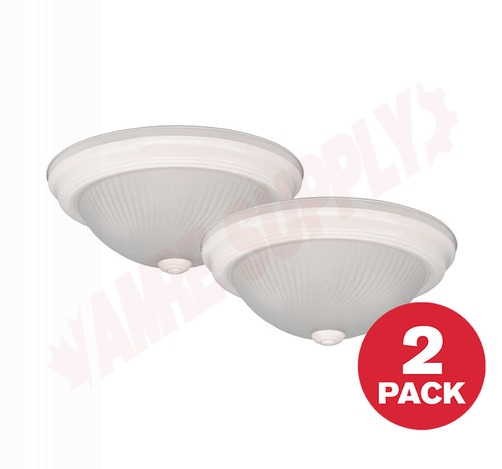Photo 1 of IFM211T-WH : Canarm 11 Flush Mount, White Finish, Frosted Swirl Glass, 1x75W, 2/Pack