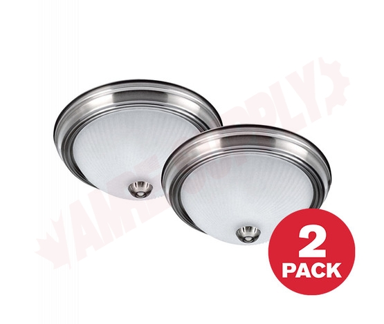 Photo 1 of IFM211T-BPT : Canarm 11 Flush Mount, Brushed Pewter, Frosted Swirl, 1x75W, 2/Pack