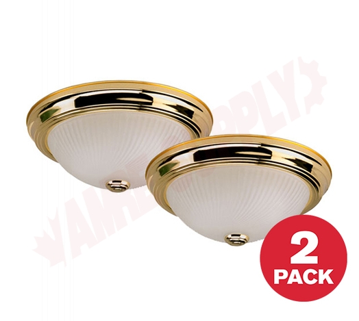 Photo 1 of IFM21103T : Canarm 11 Flush Mount, Polished Brass, Frosted Swirl, 1x75W, 2/Pack