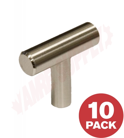 Photo 1 of DP30540195 : Richelieu 1.5 Contemporary Steel Knobs, Brushed Nickel, 10/Pack
