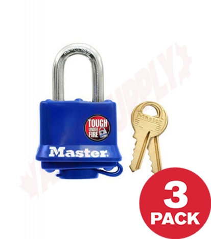 Photo 1 of ML-312TRI : Master Lock 1-9/16 Covered Laminated Padlocks, 3/Pack, Keyed Alike