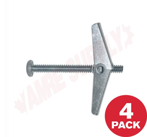 Photo 1 of STZ183VMK : Reliable Fasteners Drywall, Tile & Plaster Spring Toggle Bolt, 1/8 x 3, 4/Pack