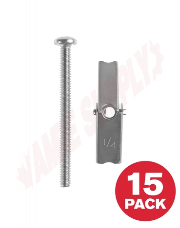 Photo 1 of STZ143VVA : Reliable Fasteners Drywall, Tile & Plaster Spring Toggle Bolt, 1/4 x 3, 15/Pack