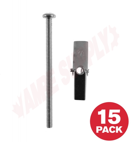 Photo 1 of STZ144VVA : Reliable Fasteners Drywall, Tile & Plaster Spring Toggle Bolt, 1/4 x 4, 15/Pack