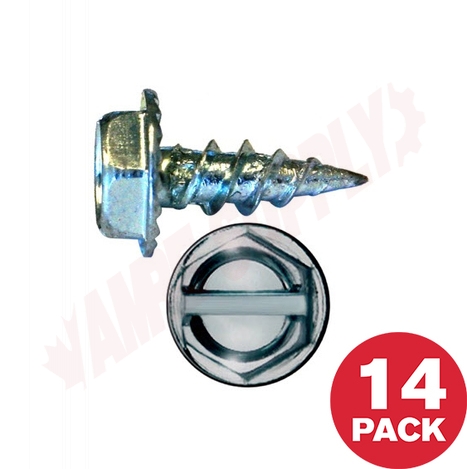 Photo 1 of SZ1034MR : Reliable Fasteners Sheet Metal Screw, Hex Head w/Washer & Serration, #10 x 3/4, 14/Pack
