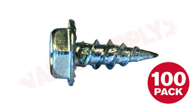Photo 1 of SZ1034VP : Reliable Fasteners Sheet Metal Screw, Hex Head w/Washer & Serration, #10 x 3/4, 100/Pack