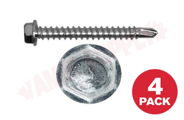 Photo 1 of HTZ141MR : Reliable Fasteners Metal Screw, Hex Head, #14 x 1, 4/Pack
