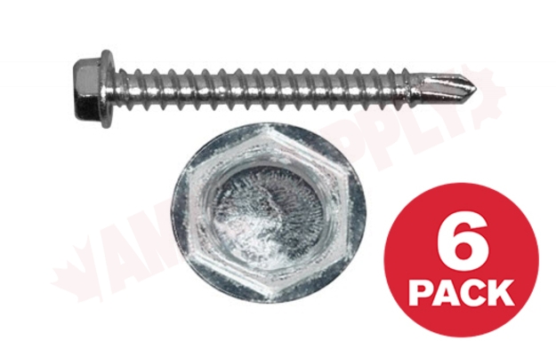 Photo 1 of HTZ12112MR : Reliable Fasteners Metal Screw, Hex Head, #12 x 1-1/2, 6/Pack