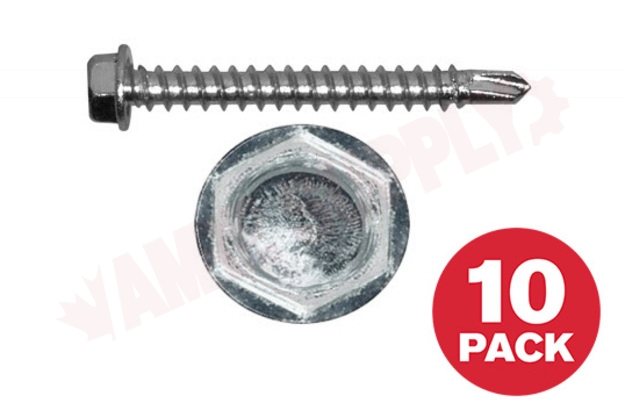 Photo 1 of HTZ834MR : Reliable Fasteners Metal Screw, Hex Head, #8 x 3/4, 10/Pack