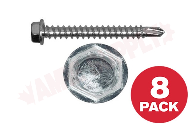 Photo 1 of HTZ1034MR : Reliable Fasteners Metal Screw, Hex Head, #10 x 3/4, 8/Pack