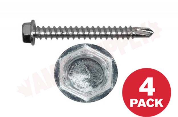 Photo 1 of HTZ14112MR : Reliable Fasteners Metal Screw, Hex Head, #14 x 1-1/2, 4/Pack
