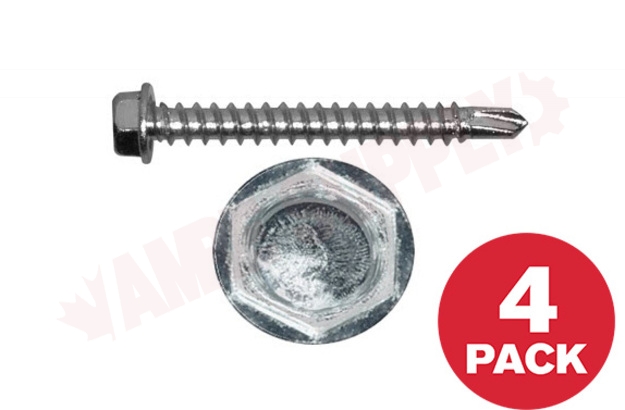 Photo 1 of HTZ1434MR : Reliable Fasteners Metal Screw, Hex Head, #14 x 3/4, 4/Pack