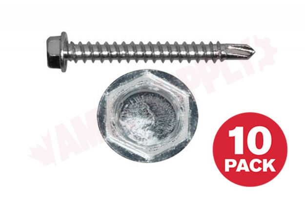 Photo 1 of HTZ1012MR : Reliable Fasteners Metal Screw, Hex Head, #10 x 1/2, 10/Pack