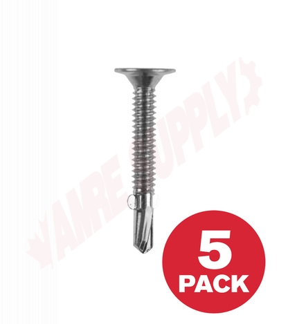 Photo 1 of WKRTZ101716MR : Reliable Fasteners Wood to Metal Screw, Wafer Head, Self Tapping with Reamer, #10 x 1-7/16, 5/Pack
