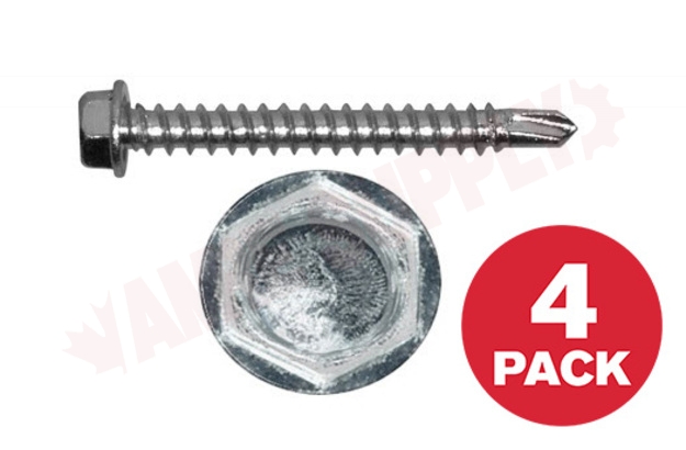 Photo 1 of HTZ142MR : Reliable Fasteners Metal Screw, Hex Head, #14 x 2, 4/Pack