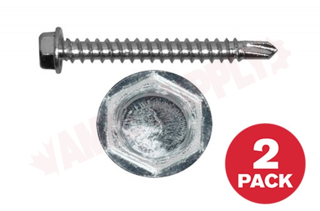 Photo 1 of HTZ143MR : Reliable Fasteners Metal Screw, Hex Head, #14 x 3, 2/Pack