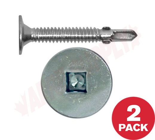 Photo 1 of WKRTZ123MR : Reliable Fasteners Wood to Metal Screw, Wafer Head, Self Tapping with Reamer, #12 x 3, 2/Pack