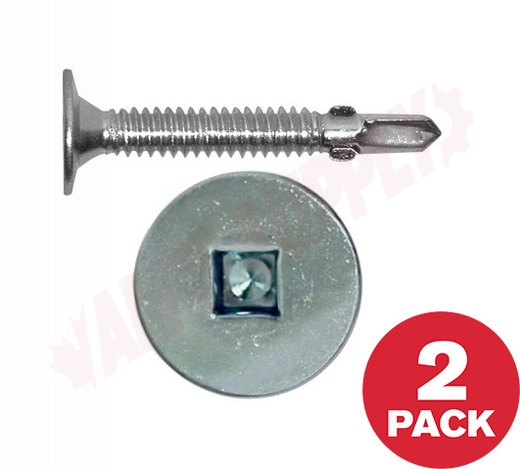 Photo 1 of WKRTZ12212MR : Reliable Fasteners Wood to Metal Screw, Wafer Head, Self Tapping with Reamer, #12 x 2-1/2, 2/Pack
