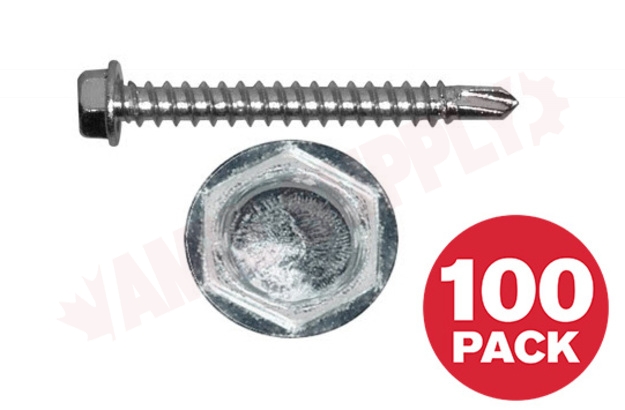 Photo 1 of HTZ12112VP : Reliable Fasteners Metal Screw, Hex Head, #12 x 1-1/2, 100/Pack