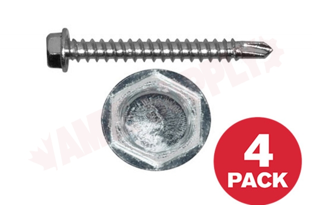 Photo 1 of HTZ122MR : Reliable Fasteners Metal Screw, Hex Head, #12 x 2, 4/Pack