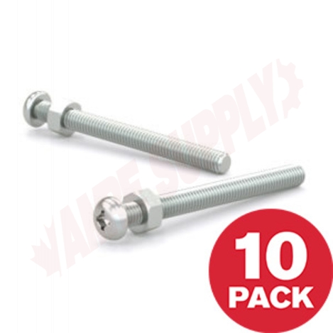 Photo 1 of PSBZ632112MR : Reliable Fasteners Machine Screw, Pan Head with Nut, #6 - 32 TPI x 1-1/2, 10/Pack