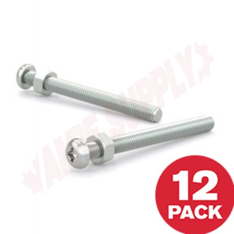 Photo 1 of PSBZ632114MR : Reliable Fasteners Machine Screw, Pan Head with Nut, #6 - 32 TPI x 1-1/4, 12/Pack