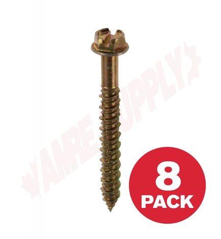 Photo 1 of HCSD14214MR : Reliable Fasteners Concrete Screw, Hex Head, 3/16 x 2-1/4, 8/Pack