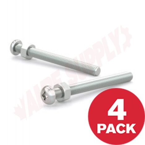 Photo 1 of PSBZ14212MR : Reliable Fasteners Machine Screw, Pan Head with Nut, 1/4- 20 TPI x 2-1/2, 4/Pack 