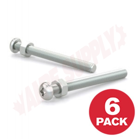 Photo 1 of PSBZ1024212MR : Reliable Fasteners Machine Screw, Pan Head with Nut, #10 - 24 TPI x 2-1/2, 6/Pack 