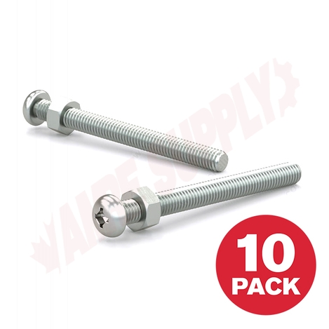 Photo 1 of PSBZ832112MR : Reliable Fasteners Machine Screw, Pan Head with Nut, #8 - 32 TPI x 1-1/2, 10/Pack