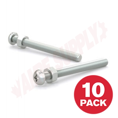 Photo 1 of PSBZ1024114MR : Reliable Fasteners Machine Screw, Pan Head with Nut, #10 - 24 TPI x 1-1/4, 10/Pack
