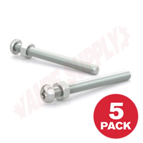 Photo 1 of PSBZ142MR : Reliable Fasteners Machine Screw, Pan Head with Nut, 1/4- 20 TPI x 2, 5/Pack