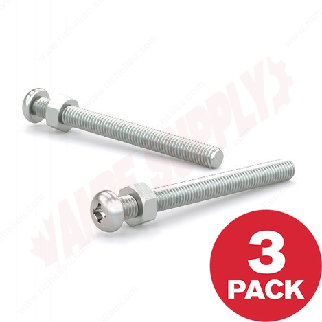 Photo 1 of PSBZ144MR : Reliable Fasteners Machine Screw, Pan Head with Nut, 1/4 - 20 TPI x 4, 3/Pack