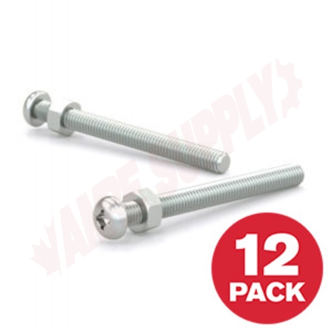 Photo 1 of PSBZ83234MR : Reliable Fasteners Machine Screw, Pan Head with Nut, #8 - 32 TPI x 3/4, 12/Pack